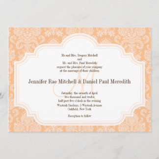 DIY Invitaciones de boda personalizadas Peach Dama