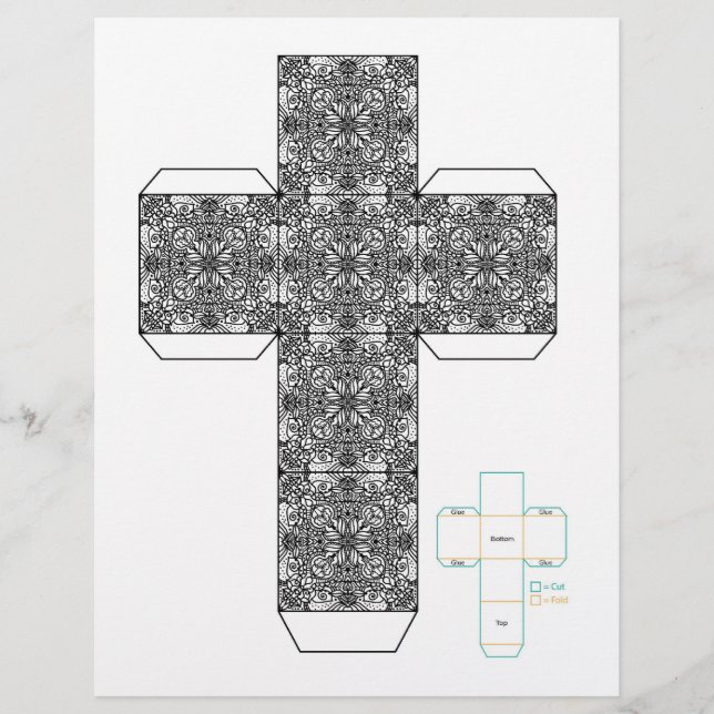 DIY- Plantilla de la caja de diseño de Doodle (Anverso)