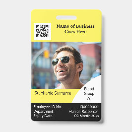 DIY Tarjeta de identificación de empleado amarillo