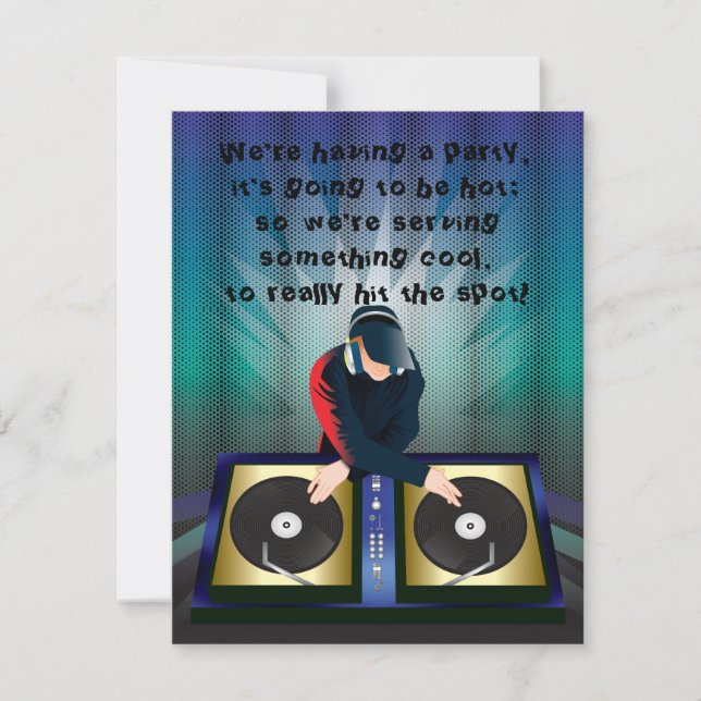 DJ Bachelor Bachelorette Invitación a la fiesta so (Anverso)