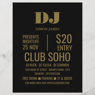 DJ de estilo, Volante publicitario para eventos de