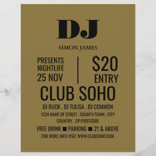 DJ de estilo, Volante publicitario para eventos de