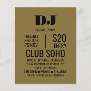 DJ de estilo, Volante publicitario para eventos de