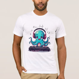 DJ de pulpo sonriente, camiseta de la jungla music