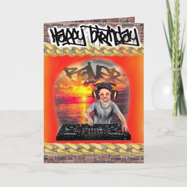DJ de tarjetas de cumpleaños (Anverso)