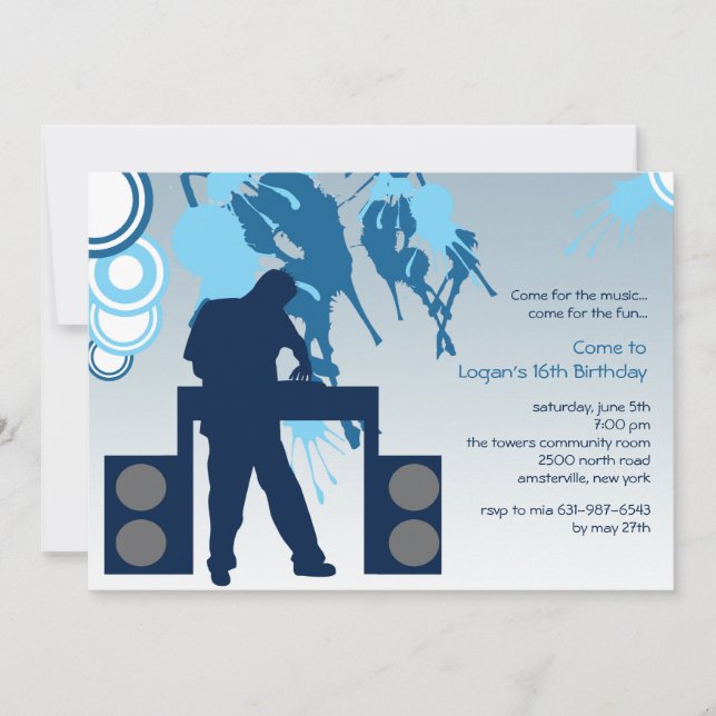 DJ en la invitación del trabajo (Anverso)