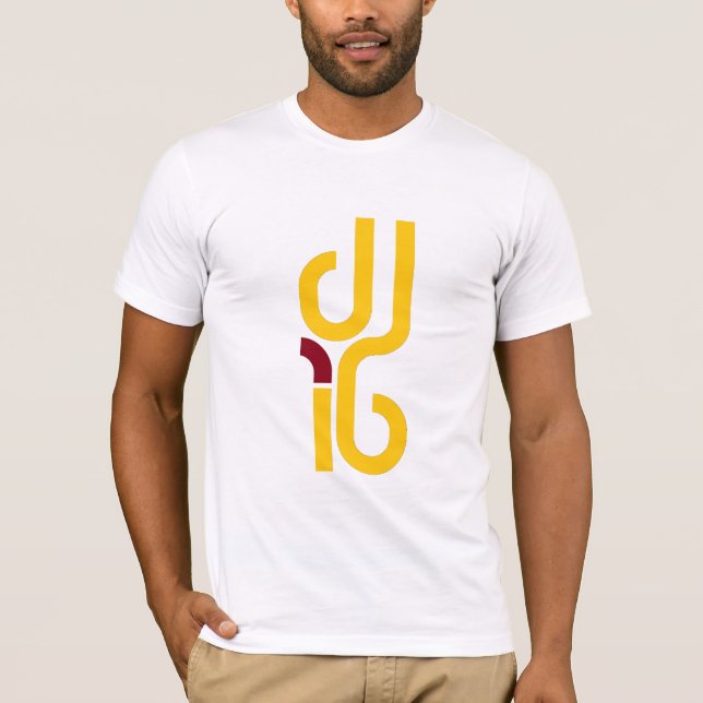 DJ la camiseta blanca del logotipo 3 de los (Anverso)