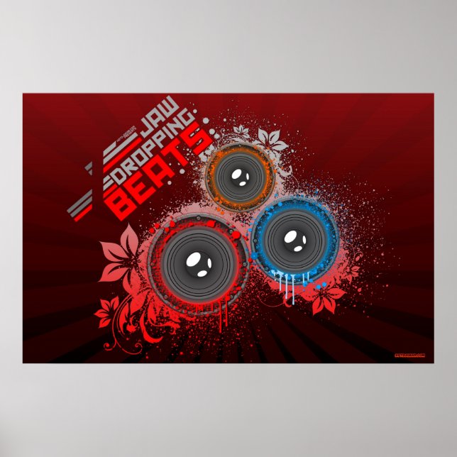DJ Poster Jaw Dropping Beats Music Graffiti arte (Frente)