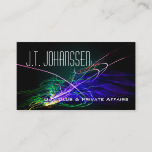 DJ - Tarjetas de visita estándar del negro de la