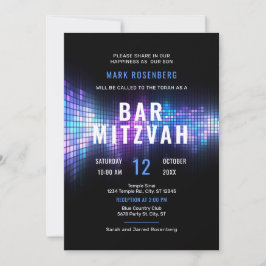DJ Techno Dance Fiesta Bar Mitzvah Invitación