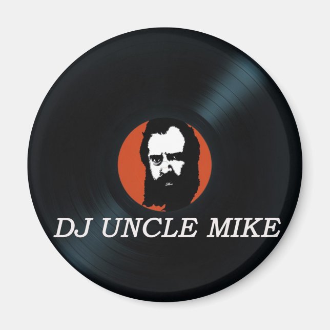 DJ UNCLE MIKE VINYL RECORD frigorífico imán (Frente)