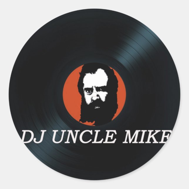 DJ UNCLE MIKE VINYL RECORD pegatinas redondos (Anverso)