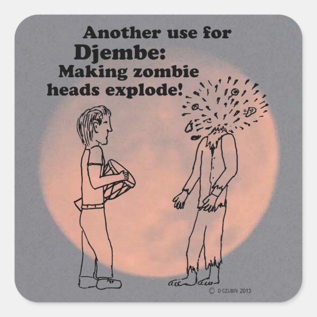 Djembe convierte a los zombies en Pegatinas de cua (Anverso)