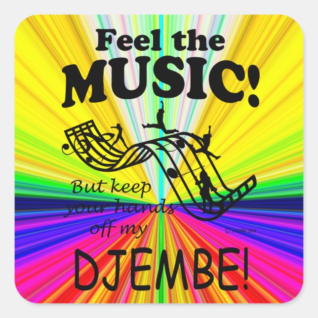 Djembe Siente Al Pegatina De Music Square (Anverso)