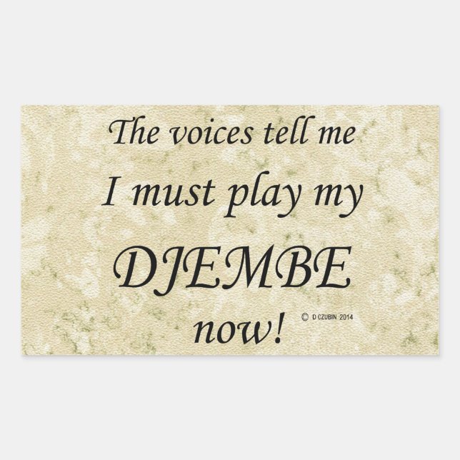 Djembe Voices dice que debe tocar Pegatina rectang (Anverso)
