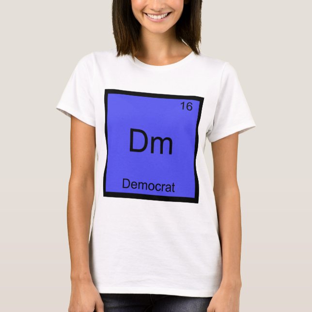Dm - Demócrata Camiseta Elemento Divertido Símbolo (Anverso)