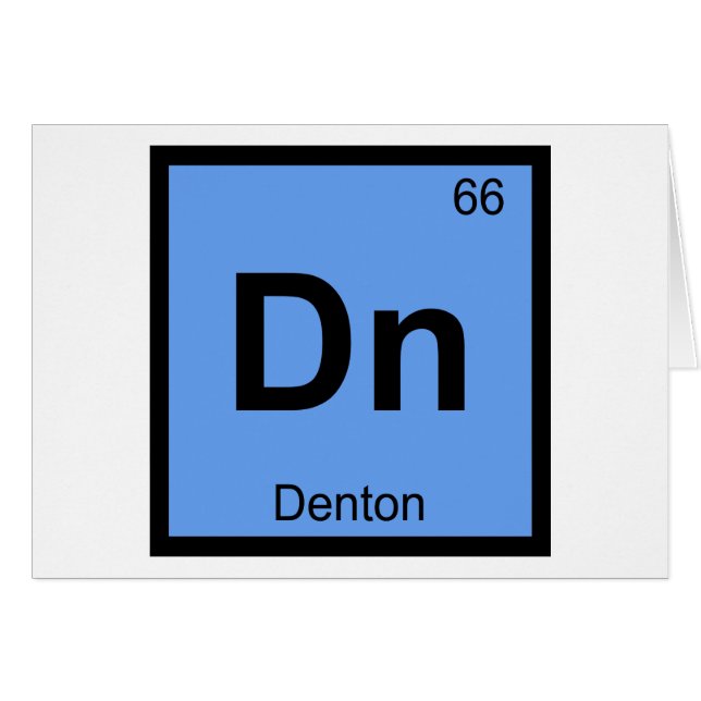 Dn - Denton Texas Química Símbolo de la Tabla Peri (Anverso (Horizontal))