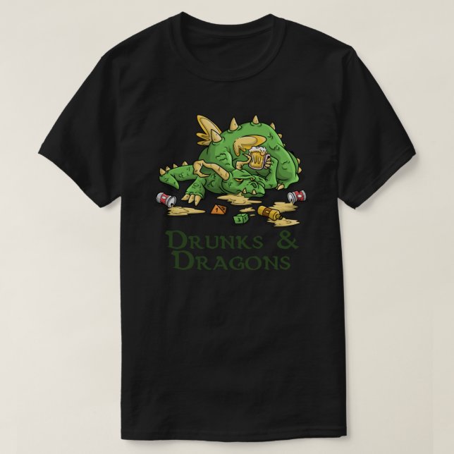 Dnd, borrachos y dragones camiseta esencial.png (Diseño del anverso)