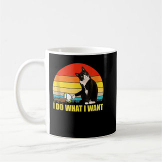 Do-What I Want Tuxedo-Cat taza de café Gracioso pa