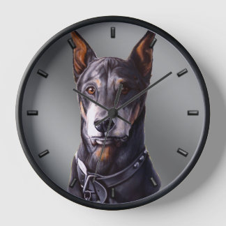 Doberman Clock Doberman Pinscher reloj de pared de