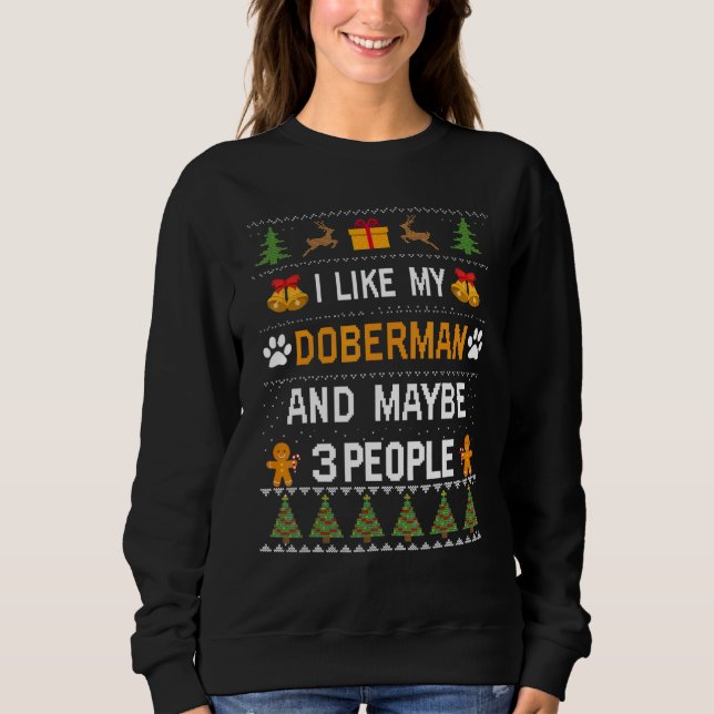 Doberman Dog Owner  Doxie Ugly Christmas Sweater (Anverso)