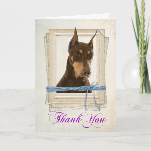 Doberman Gracias Tarjeta (Anverso)