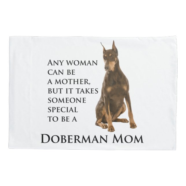 Doberman Mom Pillow Funda (Reverso)