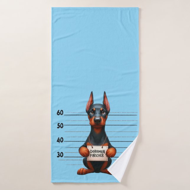 Doberman Pincher travieso (Toalla de baño)