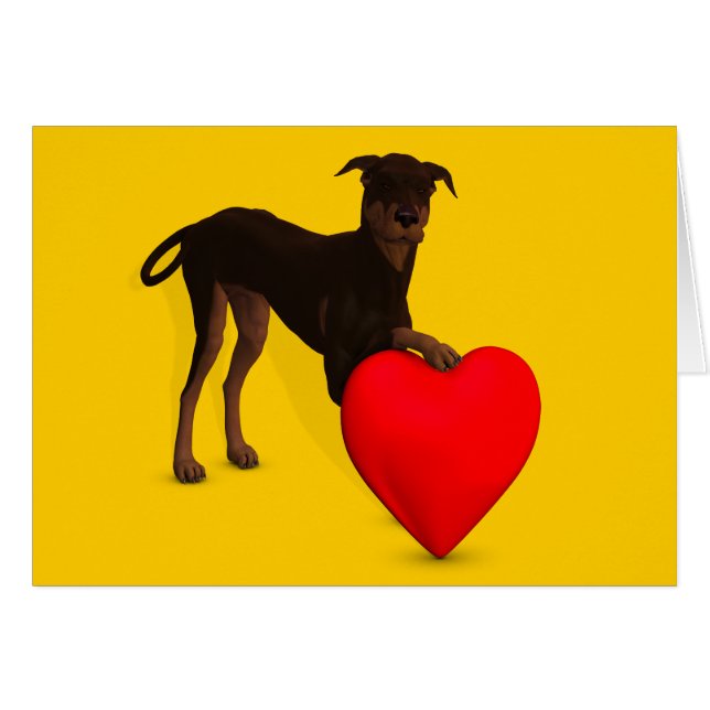 Doberman Pinscher Con Corazón (Anverso (Horizontal))