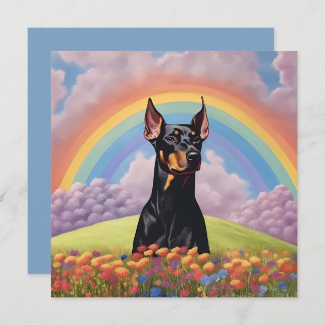 Doberman Pinscher Dog Rainbow Bridge Custom Name (Anverso / Reverso)