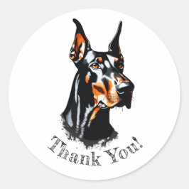 Doberman Pinscher Gracias. Pegatinas