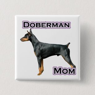 Doberman Pinscher Mom 4 - Botón