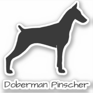 Doberman Pinscher Silhouette Guay Dobe Pegatina de