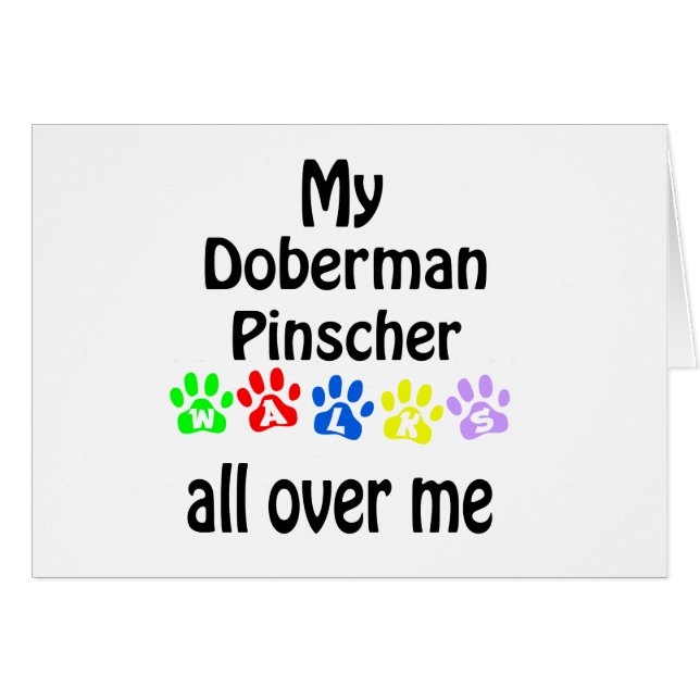 Doberman Pinscher Walks Design (Anverso (Horizontal))