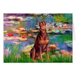 Doberman (rojo) - Lilies 2
