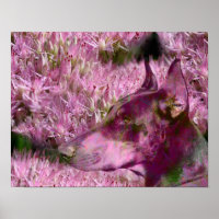 Doberman Y Flores Rosa Fantasía Arte De Perro