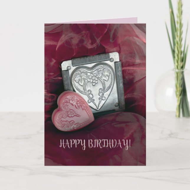 Dobla Tarjeta de Felicitación Rosa CUMPLEAÑOS cora (Anverso)