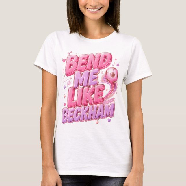 Doblame Como Beckham Pink Camiseta Gráfica de Fútb (Anverso)