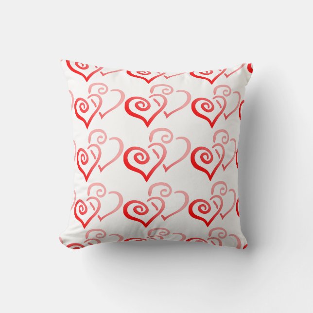 Doble almohada de cardíacas rojas (Anverso)