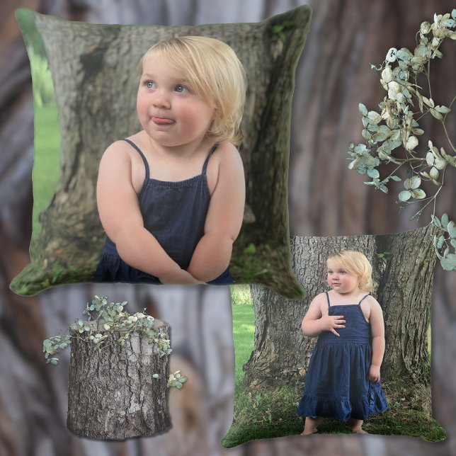 Doble almohada fotográfica lateral con sus 2 imáge (Double Sided Pillow with Photos. Personalized Photo Pillows. Gifts for Grandpa. Gift ideas for dad.)
