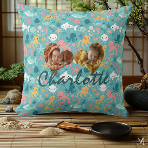 Doble almohada fotográfica y patrón oceánico de Ka