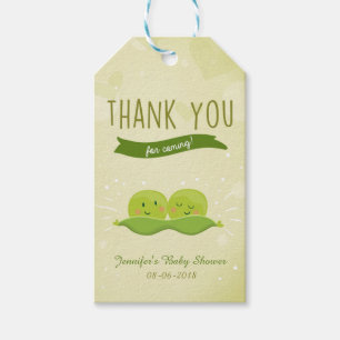Doble Baby Shower Dos Peas En Una Etiqueta De Rega