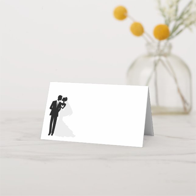 Doble Boda de tarjeta de lugar de nombre plegado (Anverso)