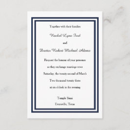 Doble borde de la Marina - Invitación de boda 3x5