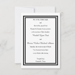 Doble Borde Negro - Invitación de Boda 3x5