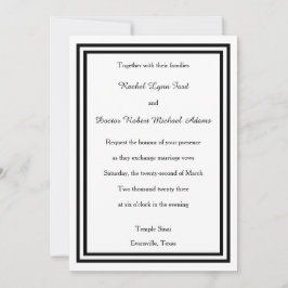 Doble Borde Negro - Invitación de Boda 5x7
