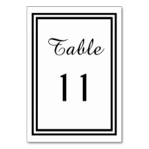 Doble borde negro - Número de mesa