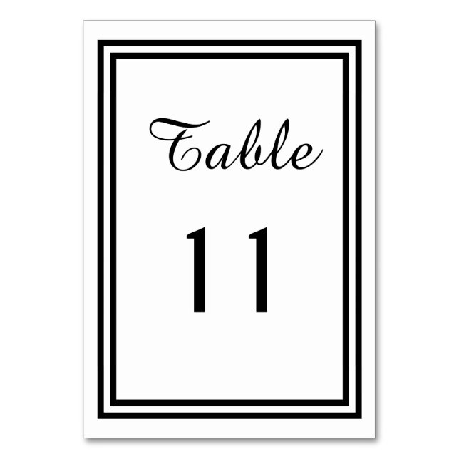 Doble borde negro - Número de mesa (Anverso)