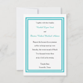 Doble Borde Turquesa - Invitación de Boda 3x5