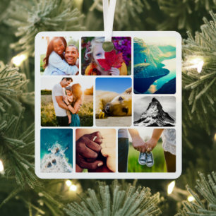 Doble cara 18 foto ornamento Metalizado